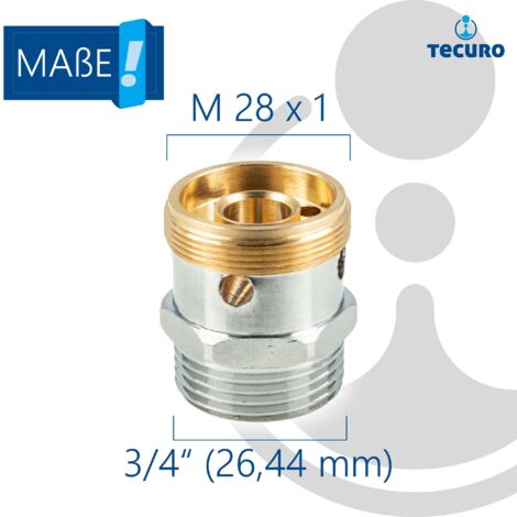 tecuro Rohrbelüfter für Auslaufventile M28x1 AG x 3/4 Zoll AG