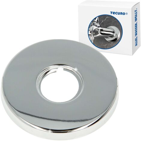 tecuro Gewinderosette (1/2) Ø 22 mm x Ø 80 mm x Höhe 10 mm, Messing verchromt