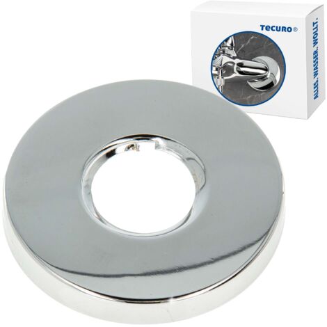 tecuro Gewinderosette (1/2) Ø 22 mm x Ø 80 mm x Höhe 15 mm, Messing verchromt