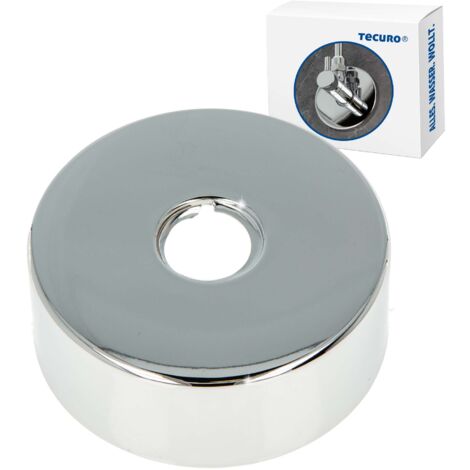 tecuro Gewinderosette (1/2) Ø 22 mm x Ø 80 mm x Höhe 25 mm, Messing verchromt