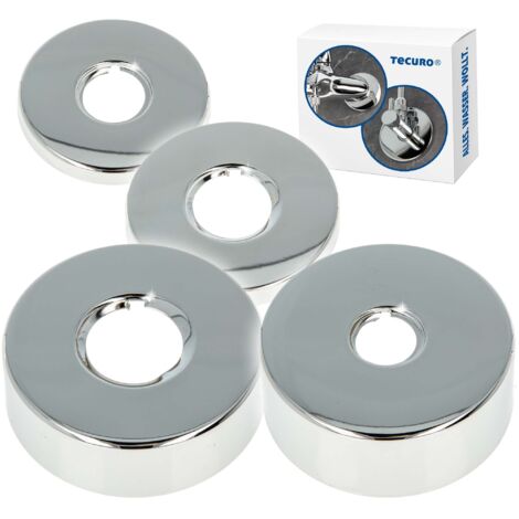 tecuro Gewinderosette (3/4) Ø 27 mm x Ø 80 mm x Höhe 20 mm, Messing verchromt