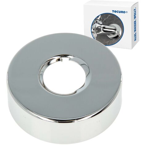 tecuro Gewinderosette (3/4) Ø 27 mm x Ø 80 mm x Höhe 25 mm, Messing verchromt