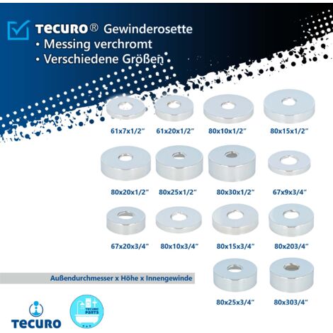 Rosette Rubinetto Acciaio Inox 3/4 - 4 Pezzi, Ø90mmx10mm, Per Doccia E Parete, Finiture Eleganti E Antiruggine - Foto 2