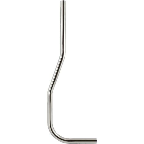tecuro Spülrohr Ø 28 mm für WC-Druckspüler - Messing verchromt 700 x 200, 85 mm gekröpft