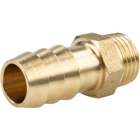 tecuro Sauger Schlauchstutzen-Schlauchtülle Ø 14 mm x Außengewinde G 3/8 Zoll - Messing blank