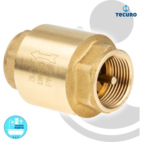 tecuro Messing Rückschlagventil 1 1/4 Zoll IG - DN 32 / PN 16, Baulänge 83 mm - schwere Bauform (1/5)