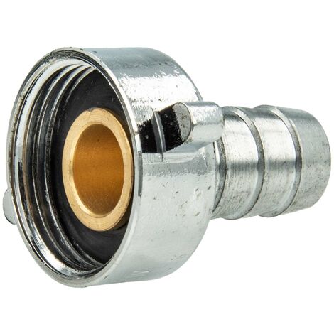 tecuro Schlauchverschraubung mit 1 Zoll ÜWM x Tülle Ø 21 mm, MS-verchromt