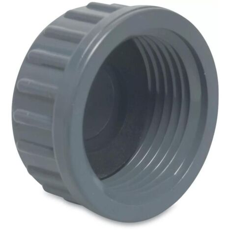 Profec Gewindekappe PVC-U, 1 Zoll IG, 10 bar, grau