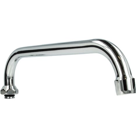 tecuro U-Auslauf für Wand-Armaturen 3/4 Zoll konisch dichtend, Länge 150 mm, Messing verchromt