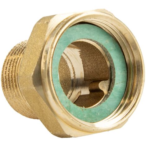 tecuro Verschraubung 1 1/2 Zoll Überwurfmutter x 1 1/4 Zoll Außengewinde - Messing blank CW617N
