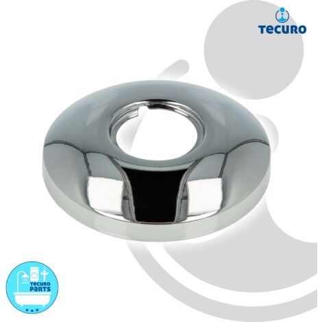 tecuro Gewinderosette 3/4 Zoll x Ø 70 mm x Höhe 15 mm, Messing verchromt