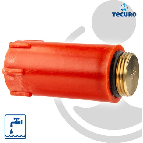 tecuro Baustopfen 1/2 Zoll mit Messing-Gewinde - Kunststoff rot