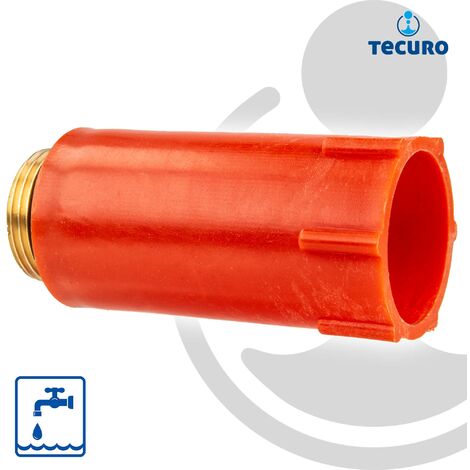 tecuro Baustopfen 1/2 Zoll mit Messing-Gewinde - Kunststoff rot
