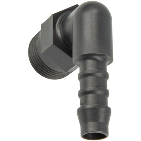 tecuro Winkel-Schlauchtülle mit AG - Ø 10 mm x 1/8 Zoll - Nylon grau