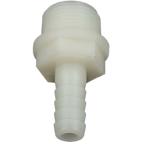 tecuro Schlauchtülle mit AG - Ø 10 mm x 3/4 Zoll - Nylon weiß