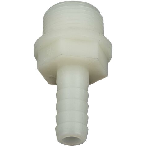 tecuro Schlauchtülle mit AG - Ø 21 mm x 1 Zoll - Nylon weiß