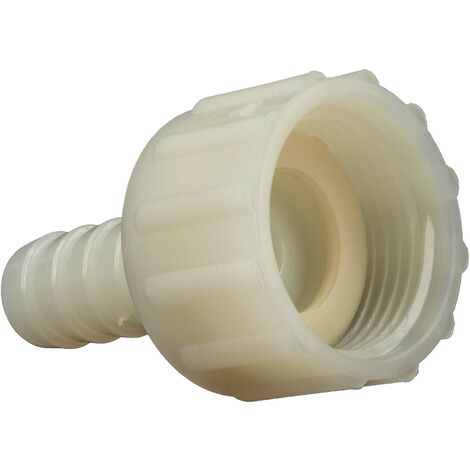 tecuro Schlauchtülle mit IG Überwurf - Ø 13 mm x 1/2 Zoll - Nylon weiß
