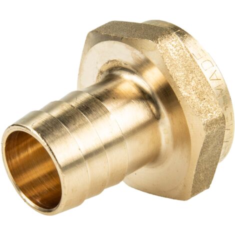 tecuro Sechskant-Schlauchtülle mit Innengewinde Rp 3/8 Zoll x Tülle Ø 10 mm - Messing blank