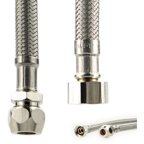 tecuro Sanitär Verbindungsschlauch 3/8 QV x 3/8 ÜWM x 150 mm - KTW-A- DVGW
