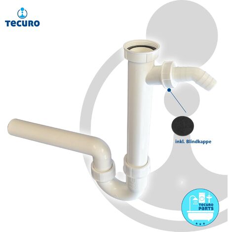 tecuro Ablaufgarnitur Siphon Geruchsverschluss - mit Ø 40 mm Abgang nach hinten