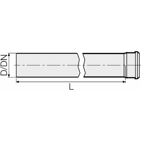 Ht Rohr Formteile HT Rohr Ø 32 x 150 mm, mit einseitiger Steckmuffe und Gummidichtung