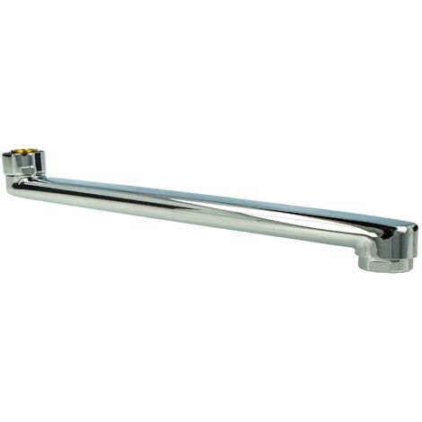 tecuro S-Auslauf für Wand-Armaturen 3/4 Zoll konisch dichtend, Länge 160 mm, Messing verchromt