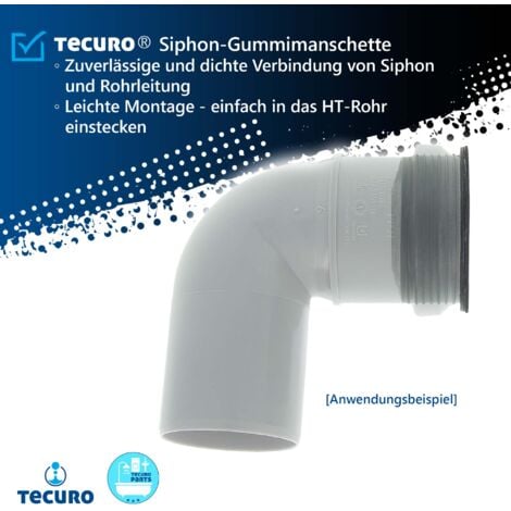Gummimanschette für Abflussrohr Außen Ø 40 mm x Innen Ø 30 - 32 mm
