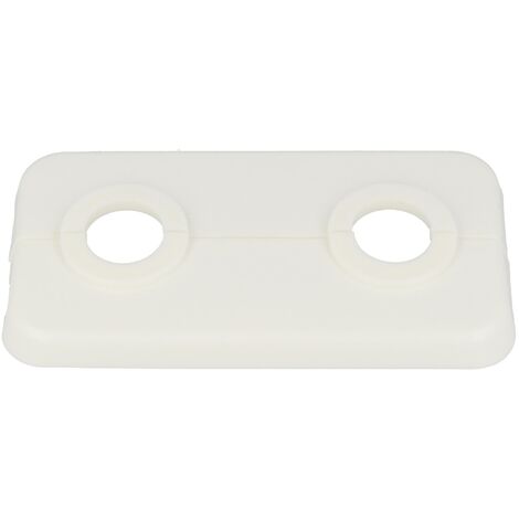 STEDO Doppel-Scharnierrosette Rohrabstand 50 mm, Loch 15 mm - weiß