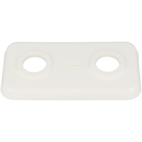 STEDO Doppel-Scharnierrosette Rohrabstand 50 mm, Loch 16 mm - weiß