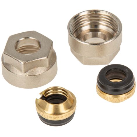 tecuro MS Klemmverschraubung für Ø 15 mm Kupfer- und Präzisionsrohr - 2er-Set