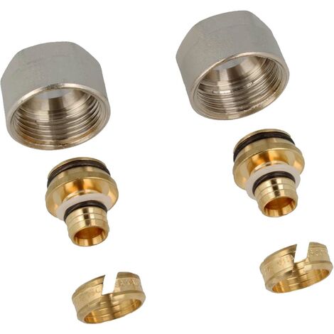 tecuro MS Klemmverschraubung für Ø 17 x 2,0 mm Kunststoff- und Alu- Verbundrohr - 2er-Set