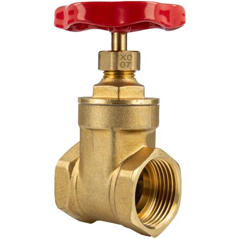 Produktbild von Tecuro Messing-Muffenschieber 2 Zoll – Beidseitig Innengewinde, Metallisch Dichtend, PN16, Inkl. PTFE-Dichtungen