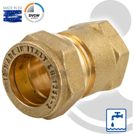MS-Endkupplung 15 Mm – Messing-Klemmringverbinder Für Trinkwasser, Heizung, Öl & Druckluft – DVGW-geprüft, Für Kupfer- Und Stahlrohre