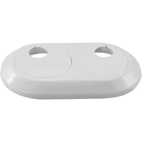 tecuro Doppel-Scharnierrosette Ø 22 mm, Rohrabstand einstellbar von 35 - 58 mm - weiß
