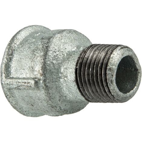 Temperguss-Gewindefitting verzinkt Reduziermuffe, IG x AG 1 1/2 x 1 Zoll, Typ 246, DVGW