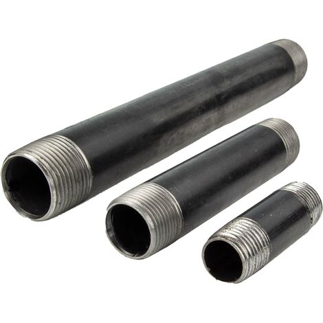 Rohrdoppelnippel - Langnippel Stahl schwarz, Typ 23, 1 1/4 Zoll x 120 mm