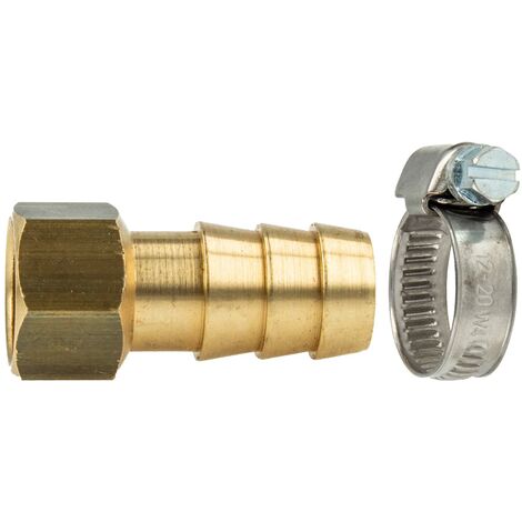 tecuro Schlauchtülle mit IG 1/4 Zoll x Tülle Ø 10 mm, inkl. W4 Schlauchschelle 10-16 mm