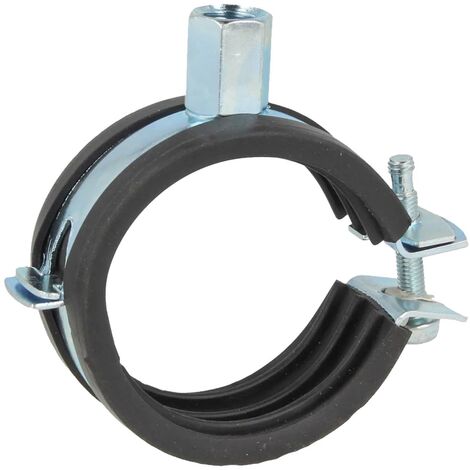 tecuro Einhand Schraubrohrschelle, M8/M10, verzinkt mit Schallschutzeinlage 40-43 mm
