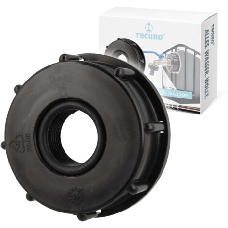 tecuro IBC Adapter Anschlusskappe mit Grobgewinde S60 x 6 und Innengewinde 3/4 Zoll, HDPE
