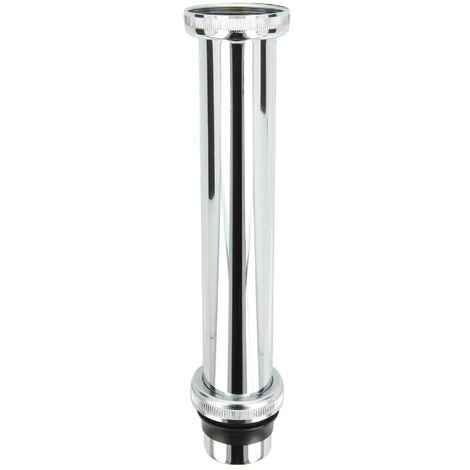 tecuro Tauchrohr Bördelrohr Ø 32 x 500 mm mit 2 x Überwurfmutter und Flach- u. Keildichtung, Messing verchromt
