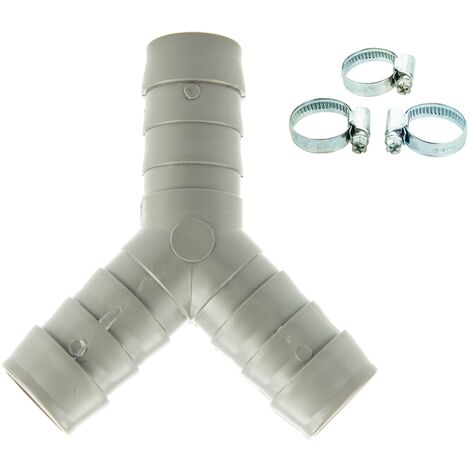 tecuro Y-Verbindungssatz für Ablaufschläuche Ø 19-21 mm von Wasch-, Spülmaschinen