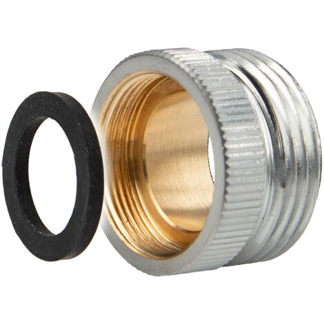 tecuro Aufnahme Adapter Übergangsstück M22 x 1 IG x 3/4 Zoll AG, Messing hochglanzverchromt