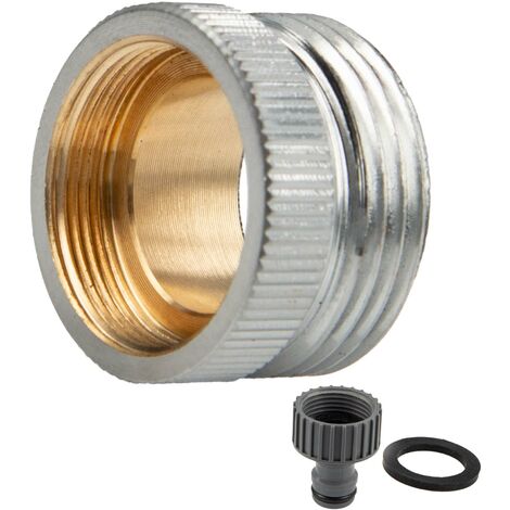 tecuro Aufnahme Adapter Übergangsstück M22 x 1 IG x 3/4 Zoll AG, Steckkupplung, MS hochglanzverchromt
