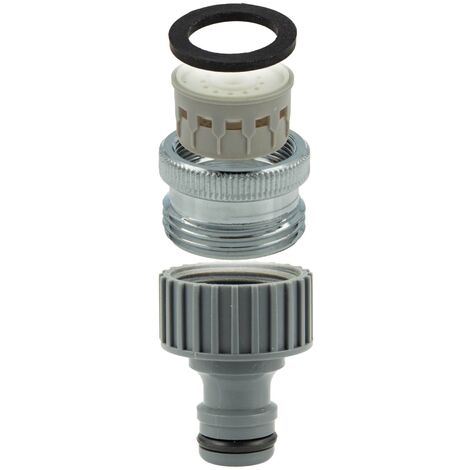 tecuro Aufnahme Adapter Übergangsstück M22 x 1 IG mit Strahlregler x 3/4 Zoll AG, Steckkupplung, MS hochglanzverchromt