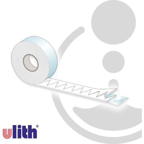 Ulith Zick-Zack Montagestreifen, Montageband, selbstklebend, 36 x 3 x 4500 mm, weiß (1/3)