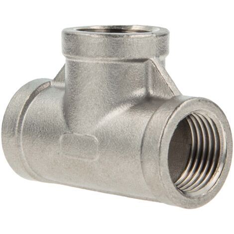 tecuro T-Stück 90° Edelstahl V4A (AISI 316), allseitig IG 1/8 Zoll
