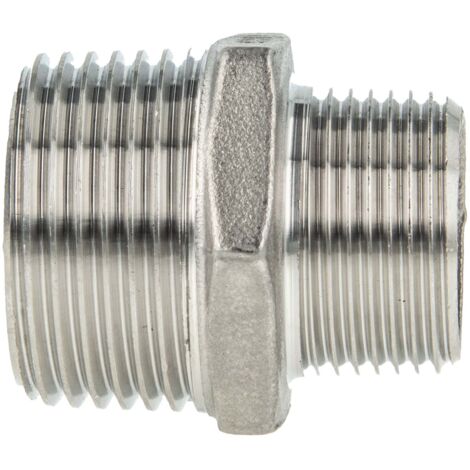 tecuro Reduktions-Doppelnippel Edelstahl V4A (AISI 316), AG/AG 2 1/2 x 1 1/4 Zoll
