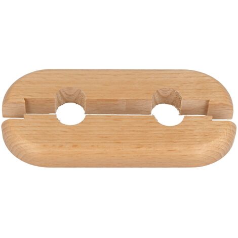 STEDO Echtholz-Doppelrosette - Buche - Loch: 18 mm x Aussen: 120 x 50 mm