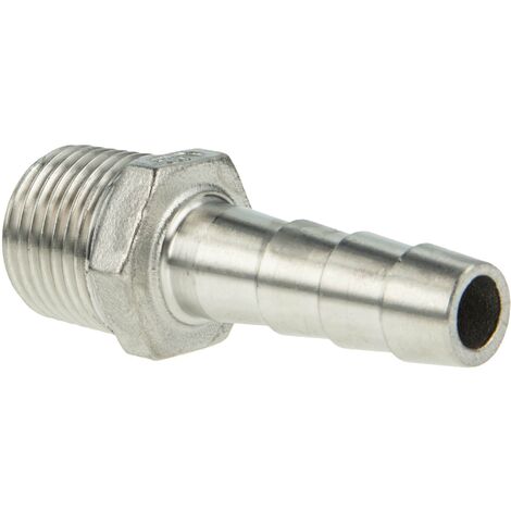 tecuro Schlauchnippel/Schlauchstutzen Edelstahl V4A (AISI 316), AG 1/8 Zoll x 6 mm