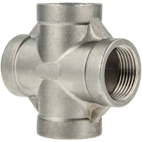 tecuro Kreuzstück Edelstahl V4A (AISI 316), allseitig IG 4 Zoll